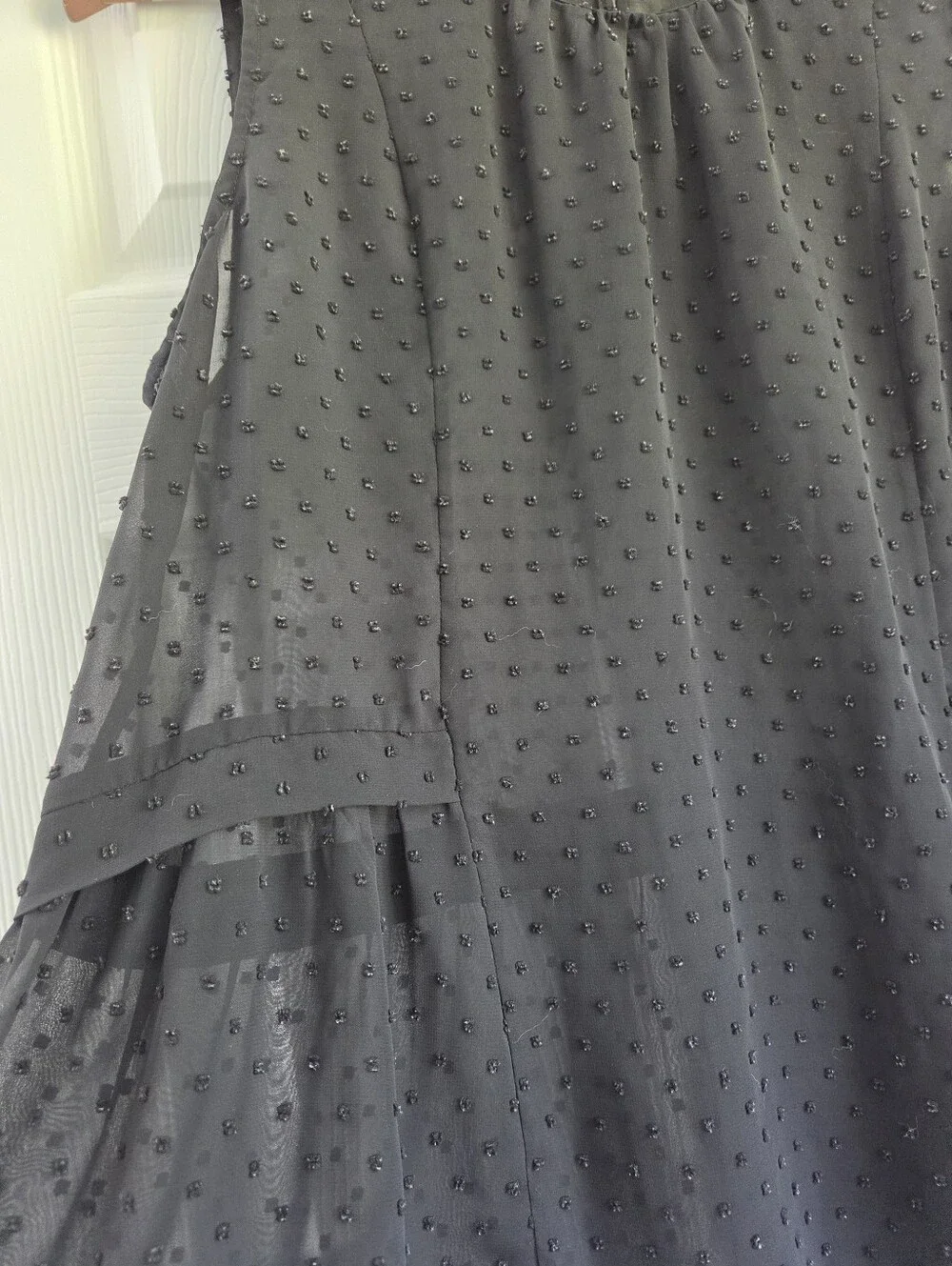 J.Crew Black Swiss Dot Sleeveless Peplum Blouse Size 10